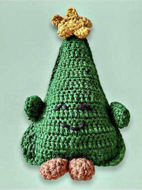 Handmade Crocheted Christmas Tree Plushie | Cute Holiday Decor & Stuffed Toy